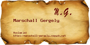 Marschall Gergely névjegykártya